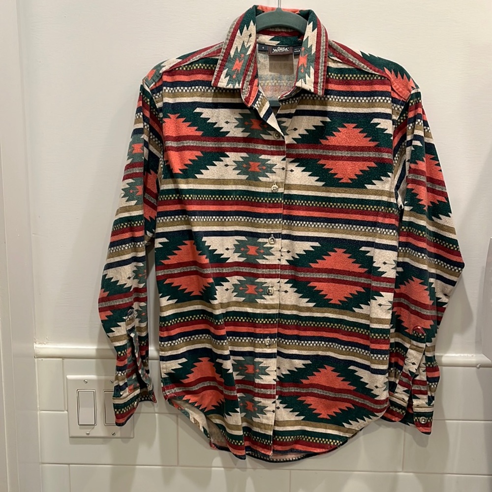 Vintage 1990’s Woolrich Aztec Print Flannel Shirt